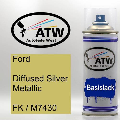 Ford, Diffused Silver Metallic, FK / M7430: 400ml Sprühdose, von ATW Autoteile West.